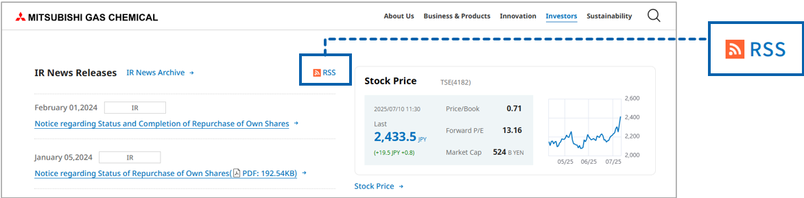 screen: RSS function